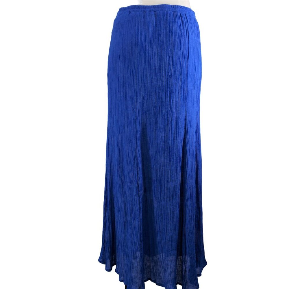 I.N. Studio Lined Crinkle Maxi Pull-On Skirt, M